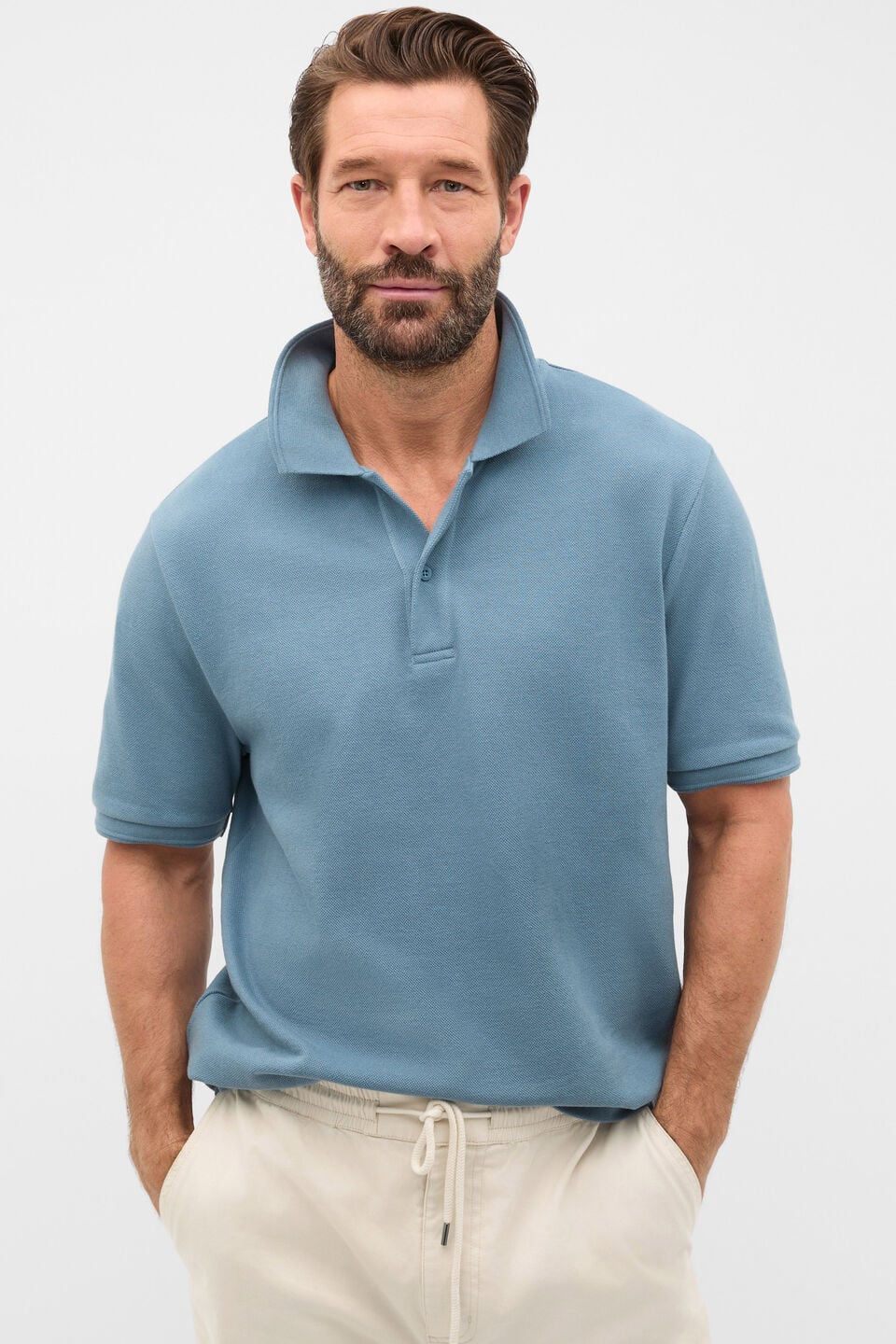 Pique Polo  Ocean Blue