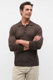 Merino Wool Long Sleeve Polo  Dark Espresso Marle  hi-res