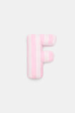 Pink Stripe Initial Cushion  F  hi-res