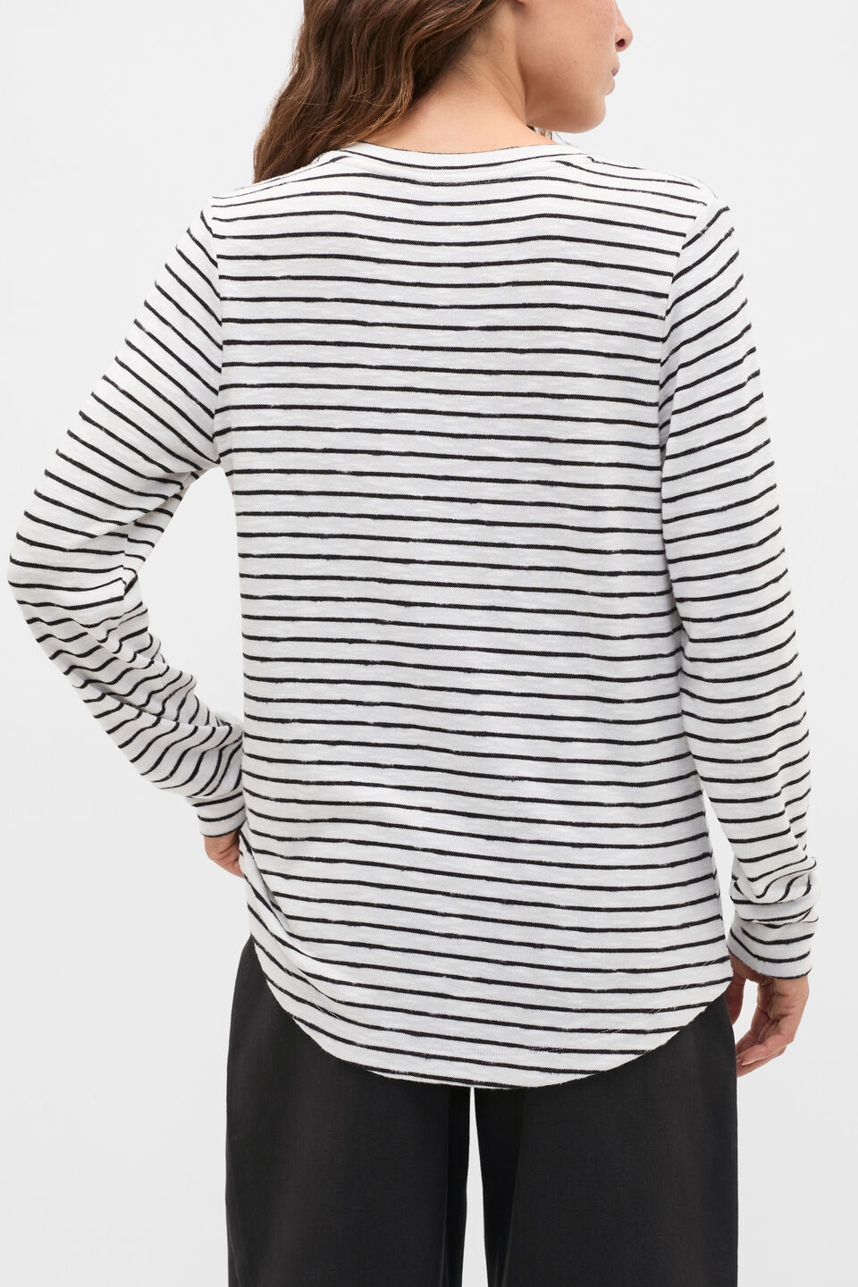 Supersoft V Neck Top  Mono Stripe
