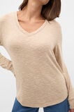 Supersoft V Neck Top  Sandstone Marle  hi-res