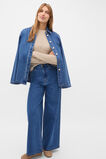 Textured Waffle Crew Neck Top  Sand Stone Stripe  hi-res
