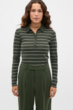 Australian Merino Henley Top  Deep Forest Stripe  hi-res