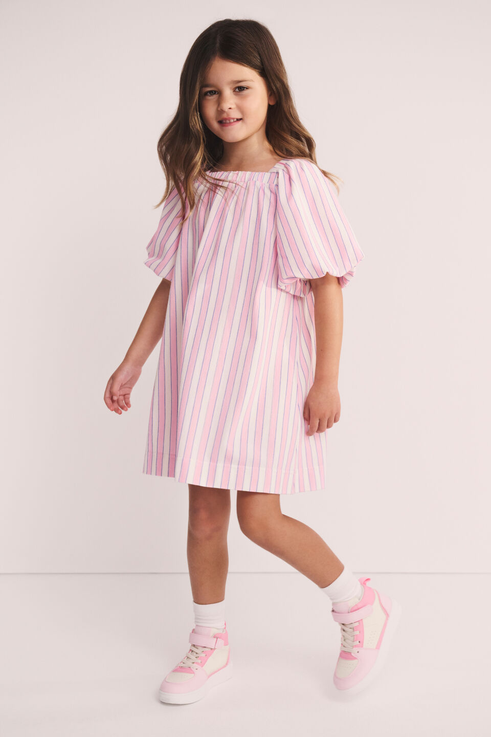 Striped Dress  Candy Pink