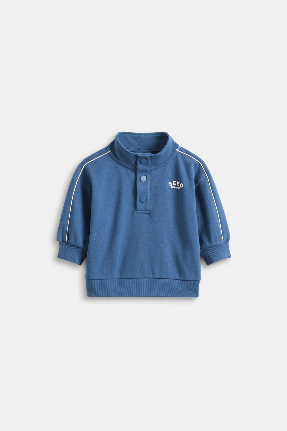 Logo Snap Sweat  Washed Navy