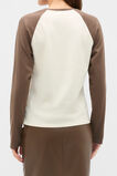 Spliced Raglan Long Sleeve Top  Chestnut  hi-res