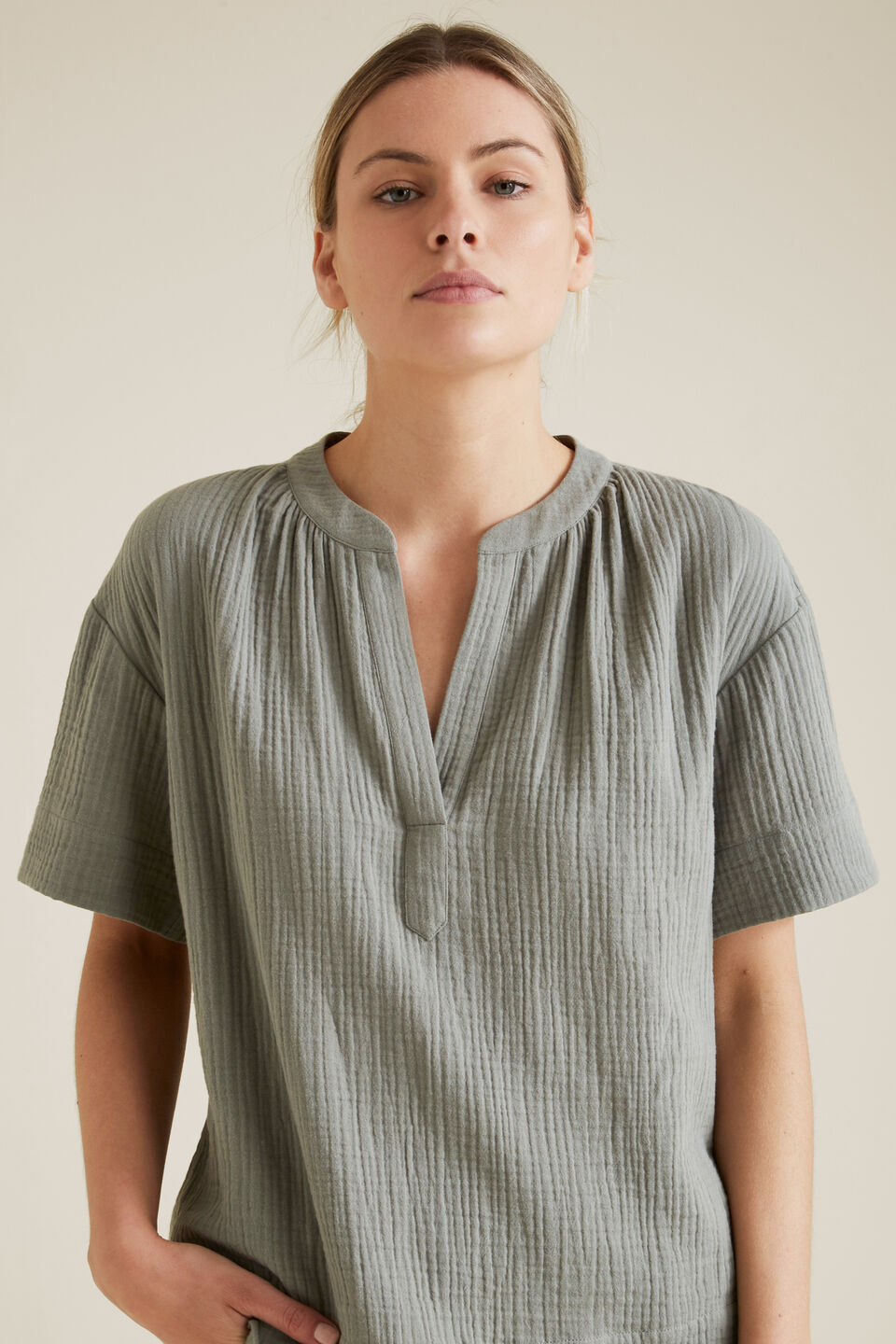 Cheesecloth Relaxed Shirt  
