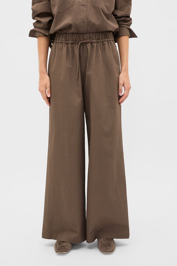 Textured Wide Leg Pant  Chestnut  hi-res
