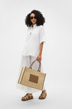 Structured Woven Tote  Tan  hi-res