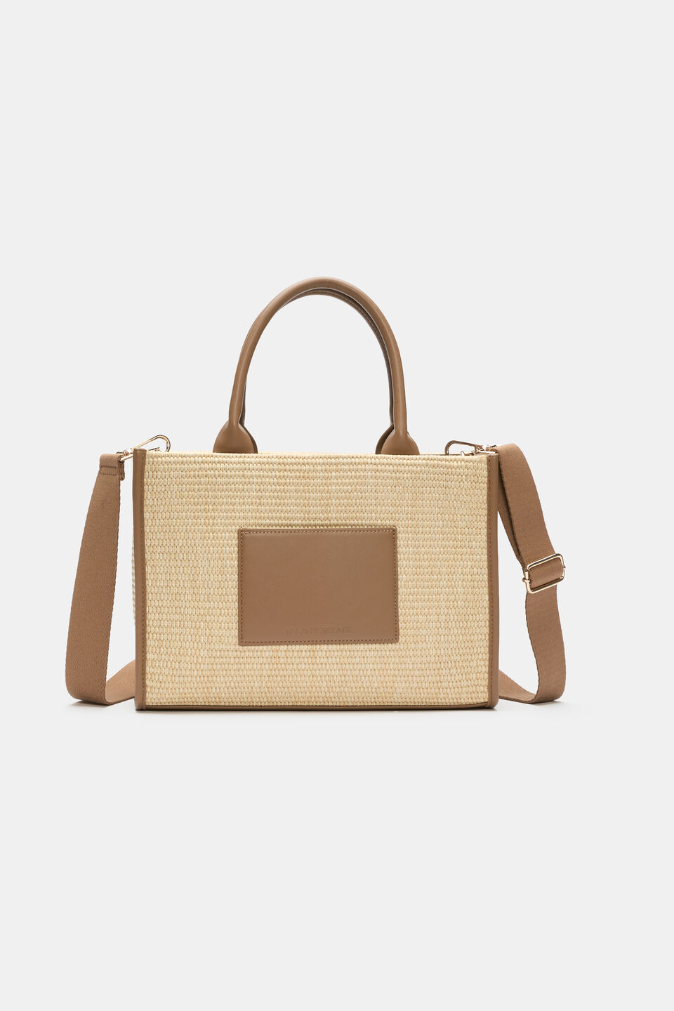 Structured Woven Mini Tote  Tan