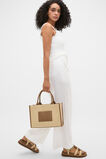 Structured Woven Mini Tote  Tan  hi-res