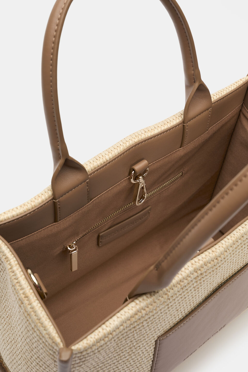 Structured Woven Mini Tote  Tan