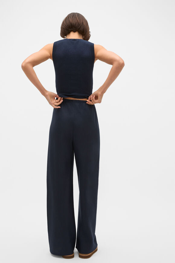 Core Linen Easy Wide Leg Pant  Twilight Blue  hi-res