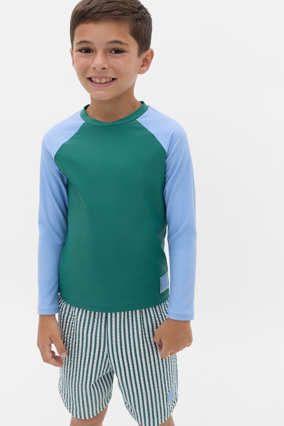 Colourblock Rashvest  Jungle Green  hi-res