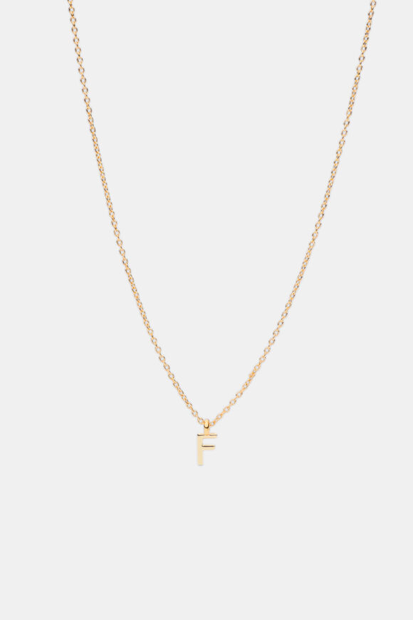 Gold Alphabet Necklace  F  hi-res