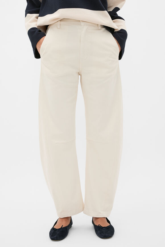Twill Cotton Tapered Pant  Coconut Cream  hi-res