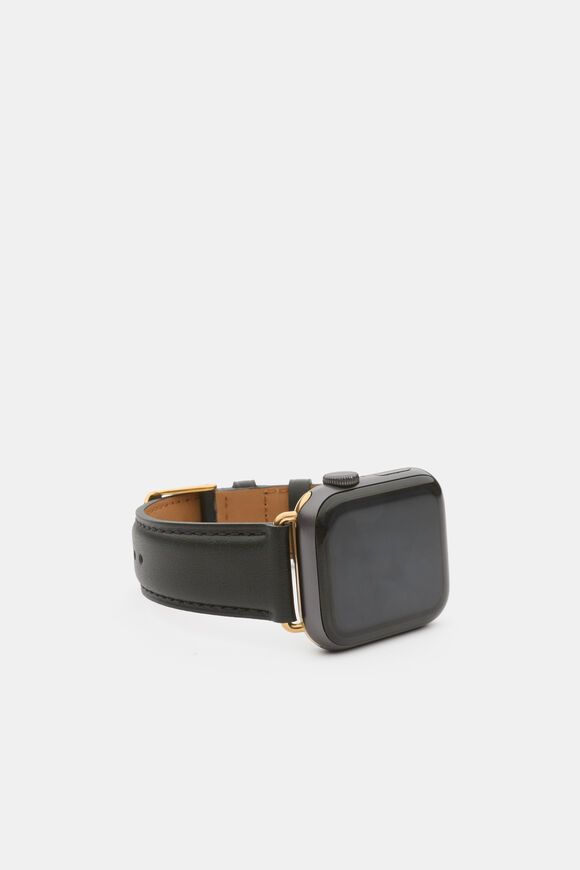 Leather Smart Watch Band  Black  hi-res