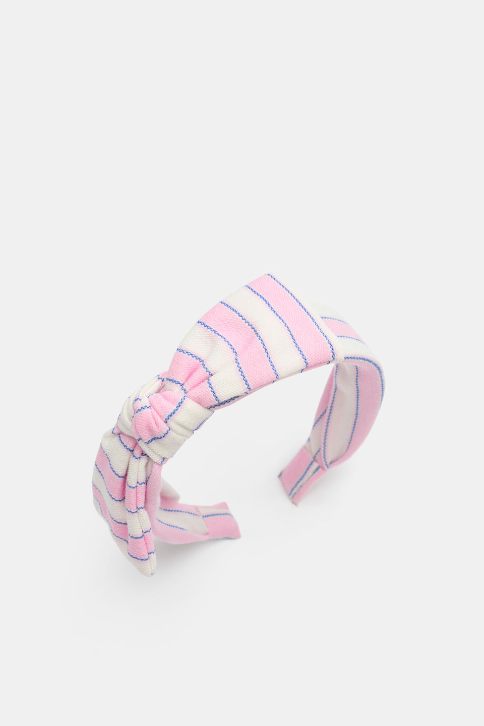 Stripe Bow Headband  Candy Pink