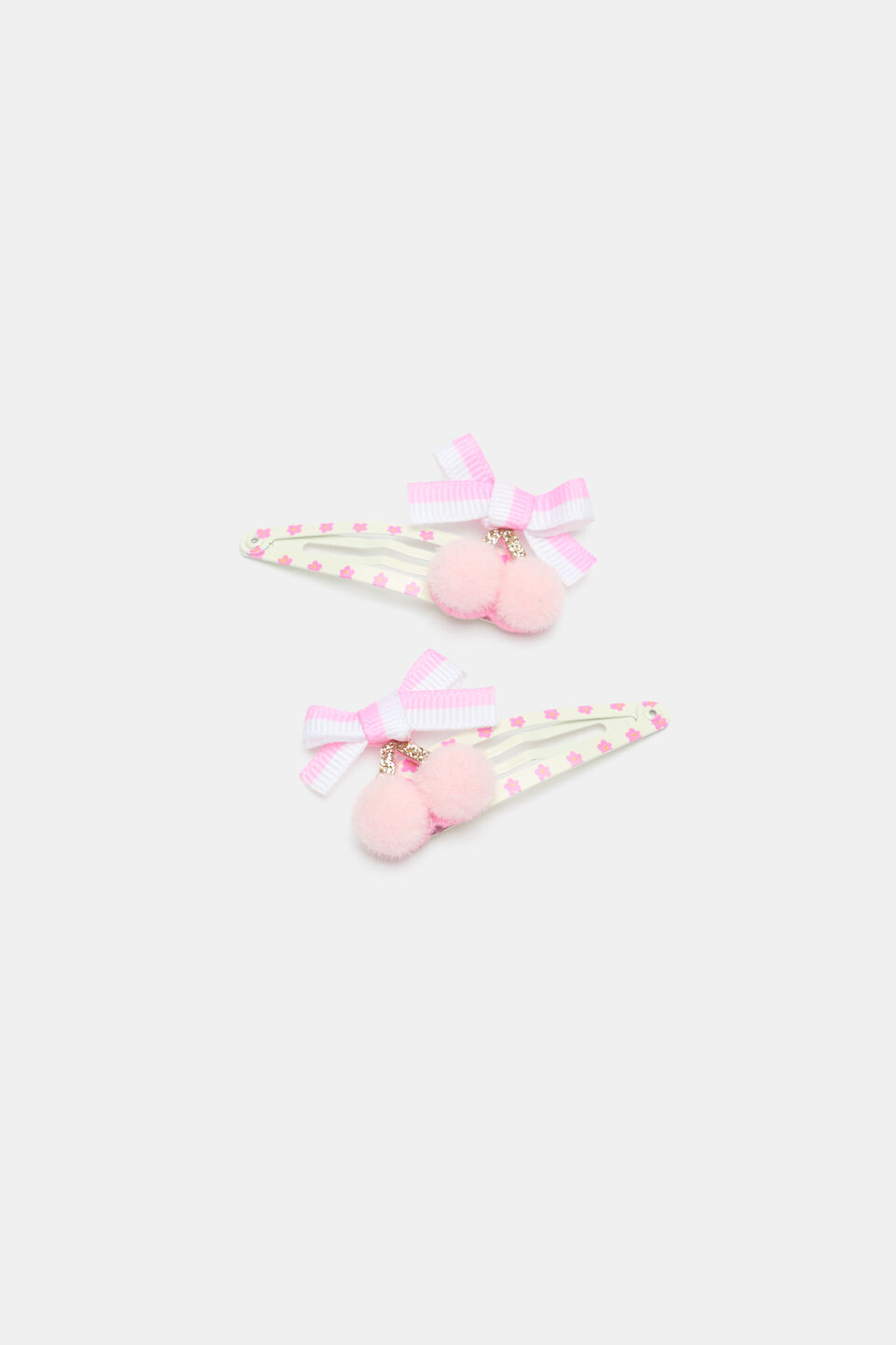 Cherry Pom Pom Snaps  Candy Pink