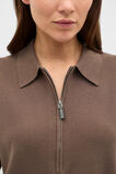 Oversized Zip Polo Knit  Chestnut  hi-res