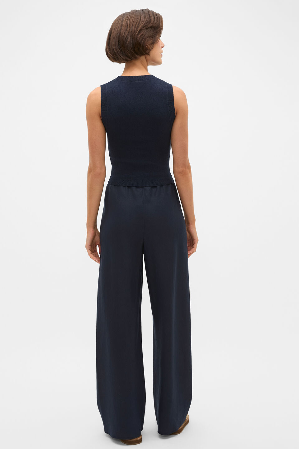 Boucle Knit Tank  Twilight Blue