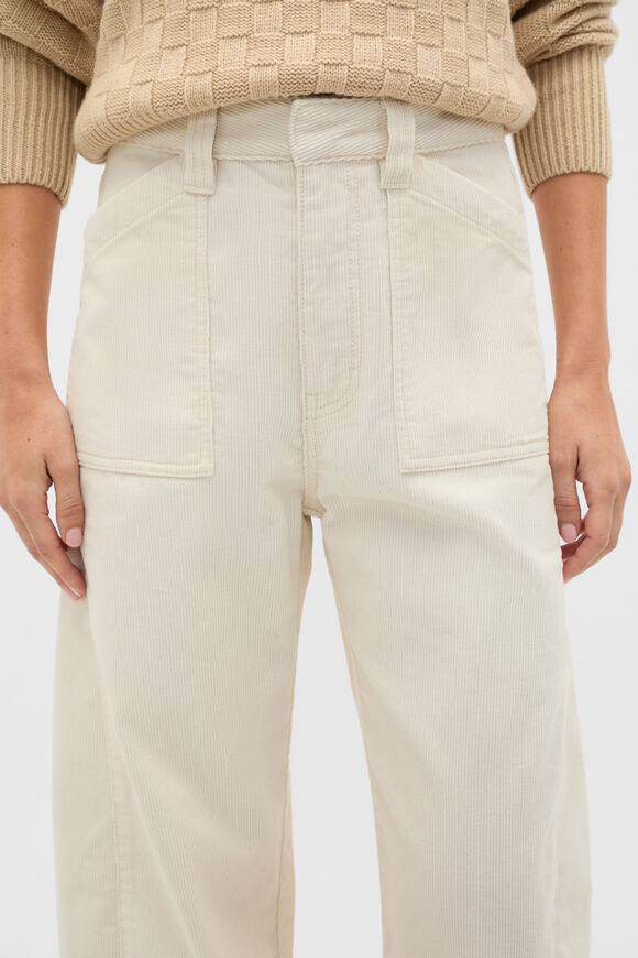 Cord Barrel Pant  Coconut Cream  hi-res