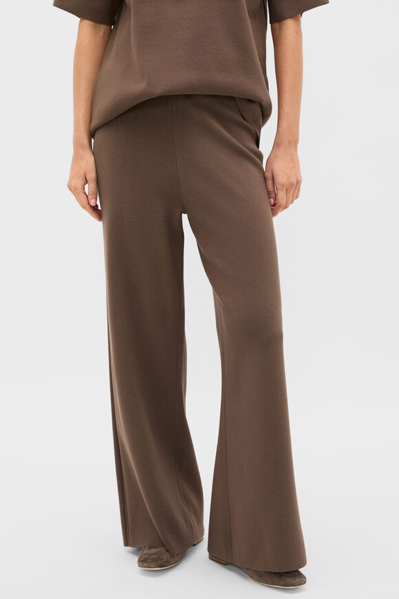 Knitted Rib Side Pant  Chestnut  hi-res