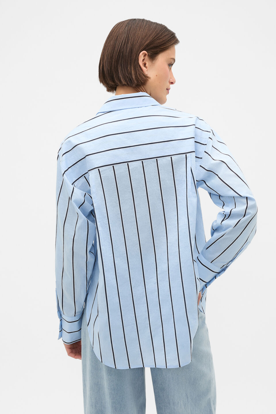 Textured Stripe Pocket Shirt  Chalk Blue Stripe