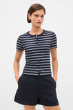 Button Through Rib Top  Twilight Blue Stripe  hi-res