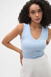 Australian Cotton V Neck Tank  Chalk Blue  hi-res