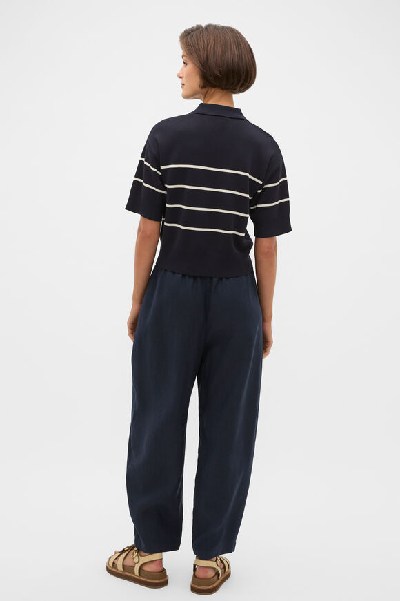 Jacquard Stripe Polo Knit  Twilight Blue  hi-res