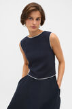 Textured Mini Scallop Knit Top  Twilight Blue  hi-res