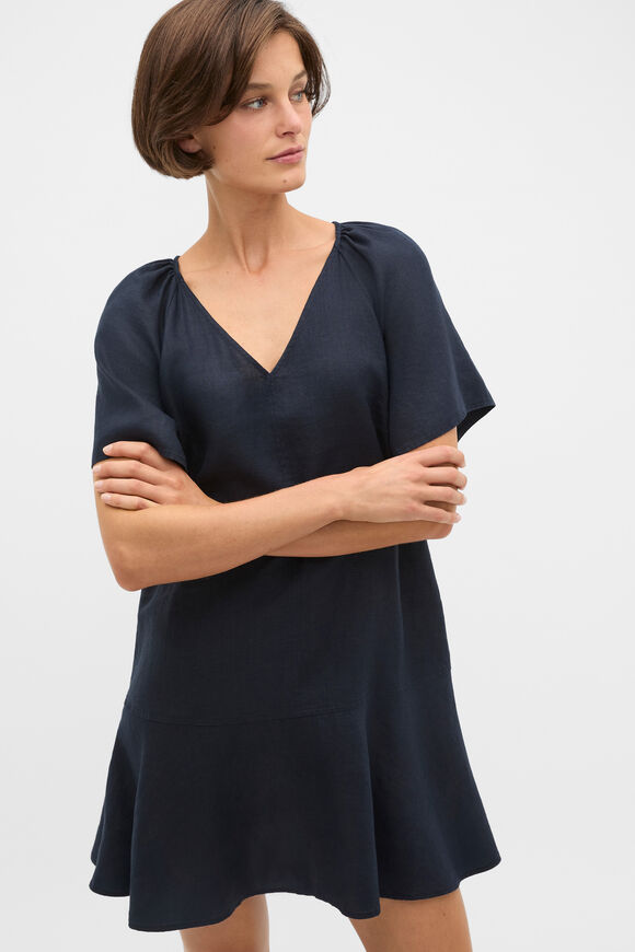 Core Linen Flutter Mini Dress  Twilight Blue  hi-res