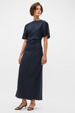 Linen Tuck Waist Midi Dress  Twilight Blue  hi-res