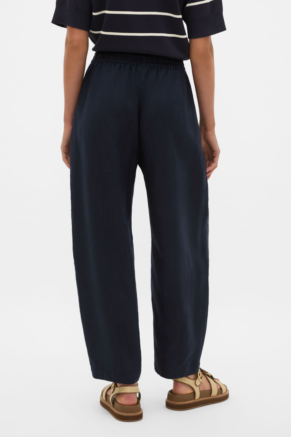 Core Linen Soft Barrel Leg Pant  Twilight Blue