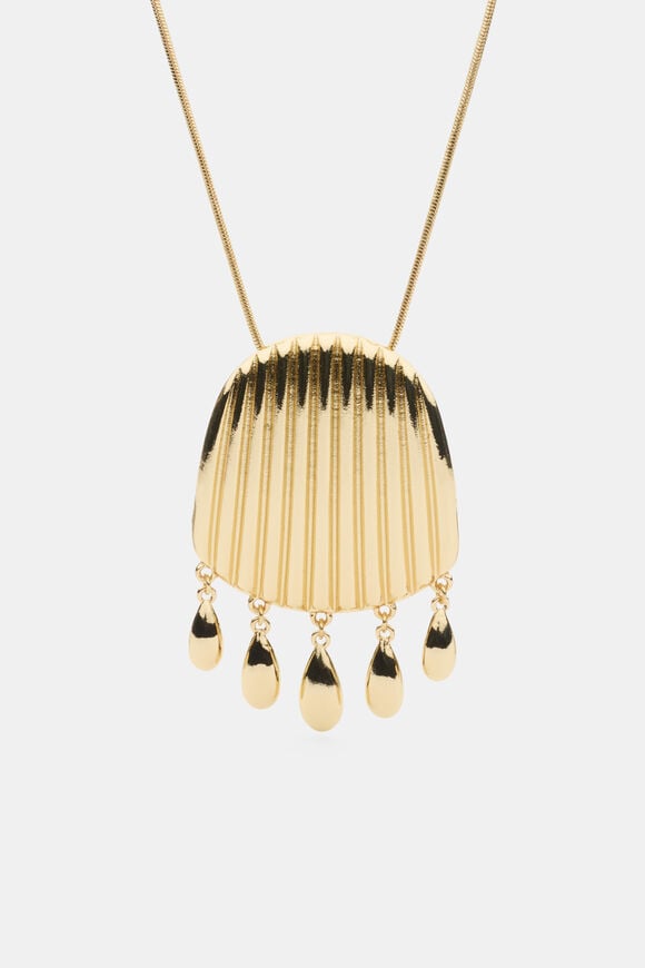 Teardrop Pendant Necklace  Gold  hi-res