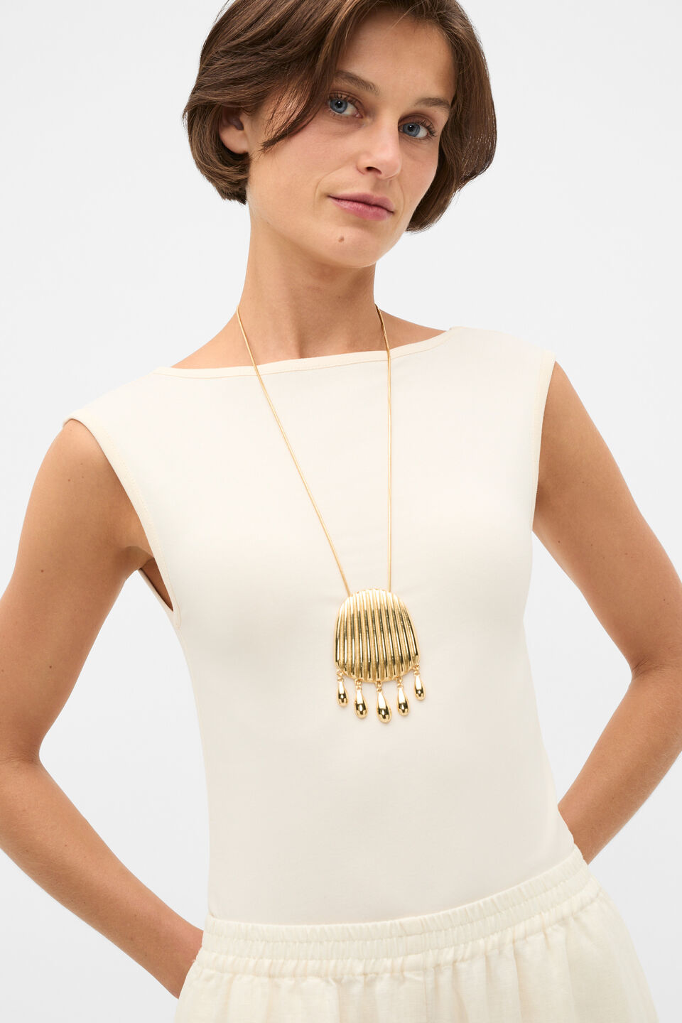 Teardrop Pendant Necklace  Gold