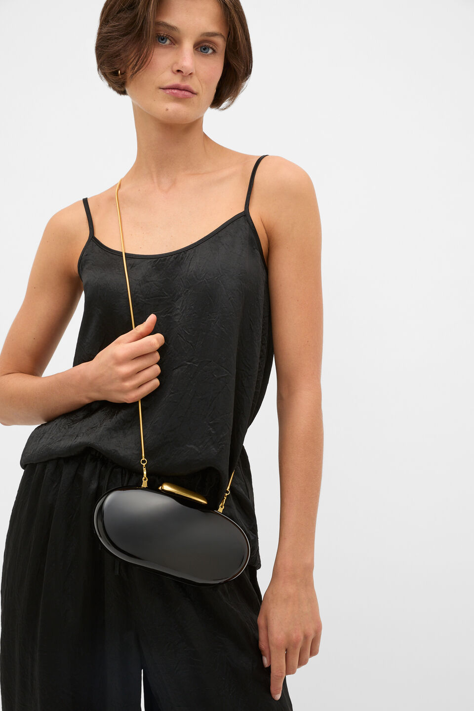 Acrylic Hardcase Clutch  Black