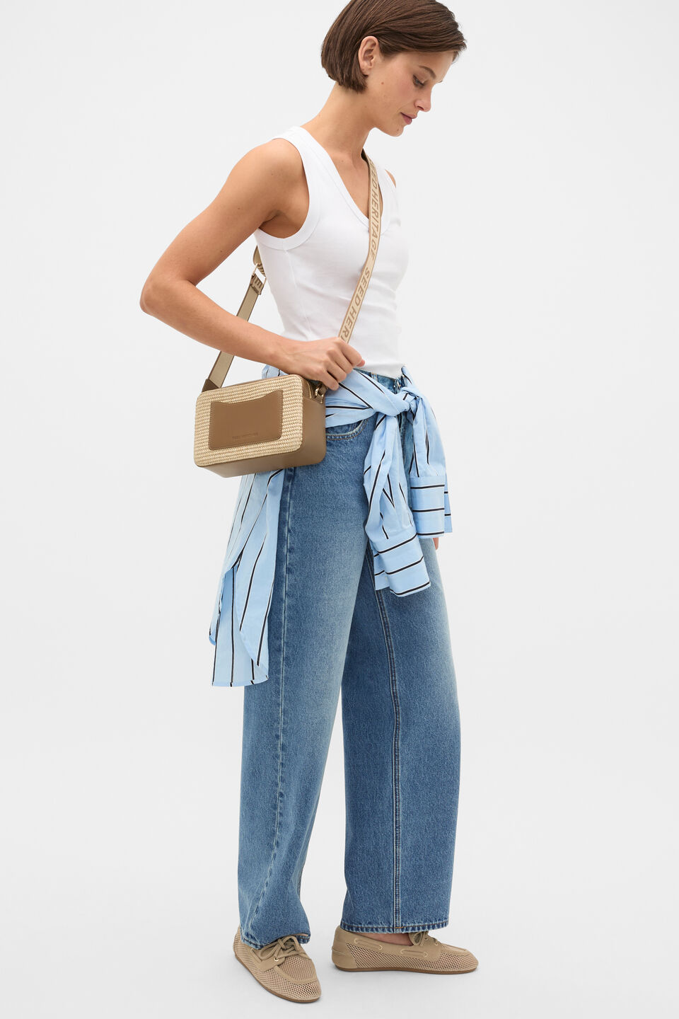 Textured Camera Bag  Tan