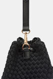 Woven Textured Bucket Bag  Black  hi-res