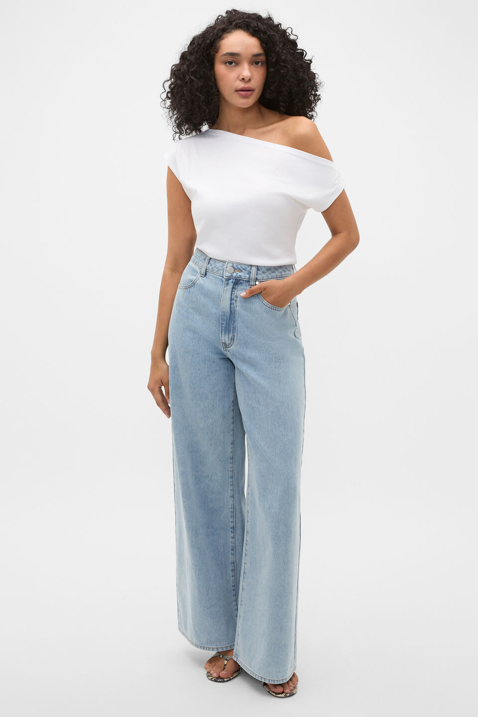 Jersey Drape Top  Whisper White