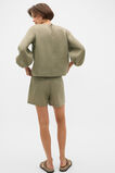 Core Linen Balloon Sleeve Top  Caper  hi-res