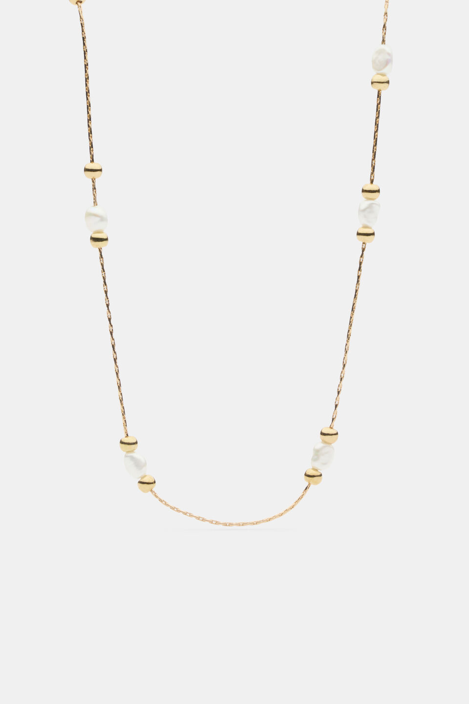 Pearl Bead Necklace  Gold