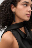 Tassel Earring  Gold Black  hi-res