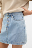 Denim Mini Button Through Skirt  Breeze Blue Wash  hi-res