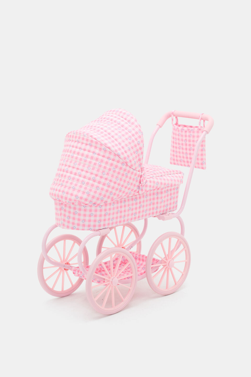 Gingham Junior Vintage Doll Pram  Multi