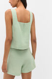 Square Neck Linen Shell Top  Eucalyptus  hi-res