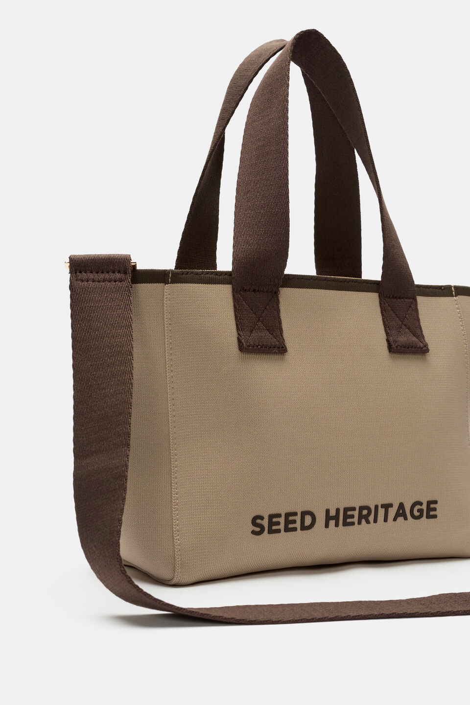 Seed Logo Knit Mini Tote  Sandstone