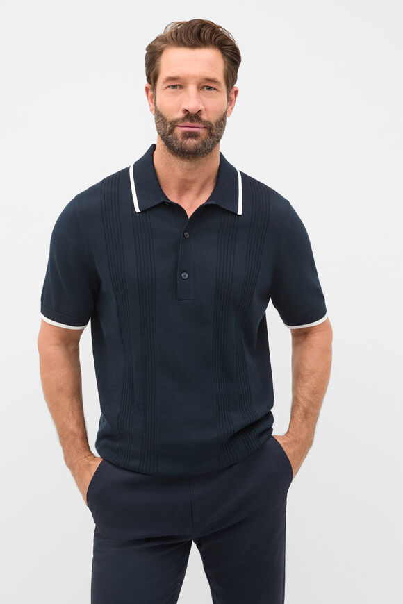 Cotton Rib Polo  Midnight Blue  hi-res