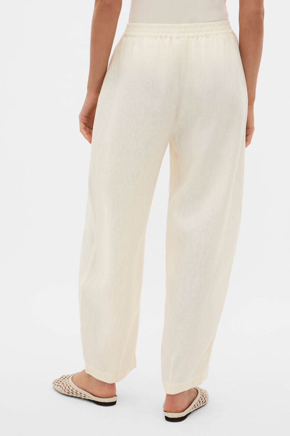 Core Linen Soft Barrel Leg Pant  Coconut Cream